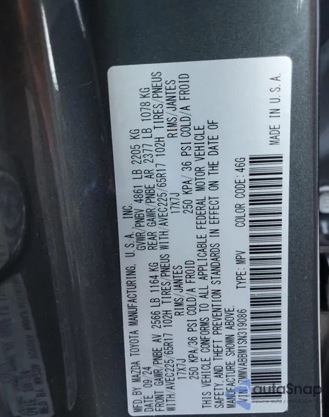 2025 Mazda Cx-50 Preferred from USA, damaged, VIN 7MMVABBM1SN319086